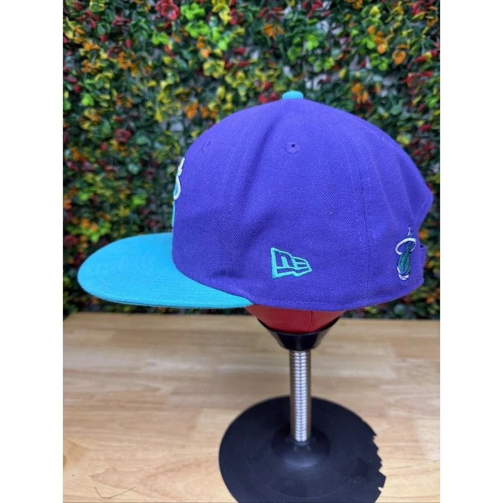 Miami Heat‎ NBA Hardwood Classics New Era M/L Snapback Hat Cap Purple Turquoise